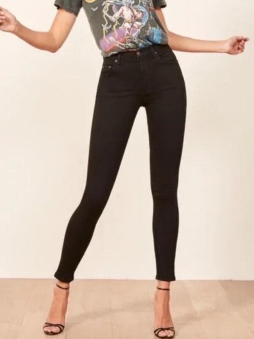NWT Reformation High & Skinny Jean Black